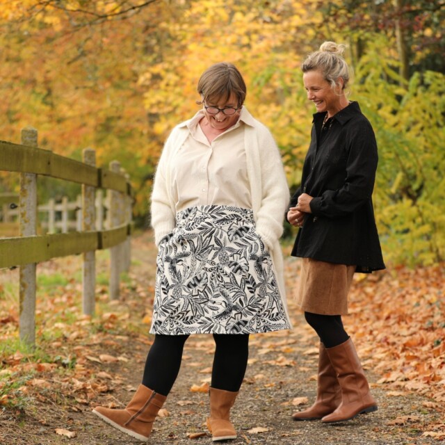 Quintessence - Jupe Maya - Jacquard Feuillage Sépia