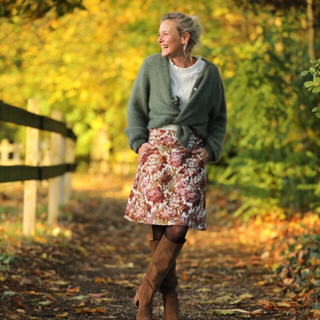 Quintessence - Jupe Maya - Jacquard Fleurs d'automne