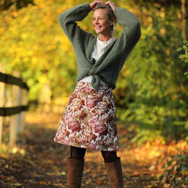 Quintessence - Jupe Maya - Jacquard Fleurs d'automne