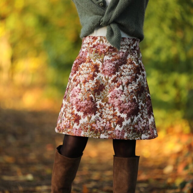 Quintessence - Jupe Maya - Jacquard Fleurs d'automne