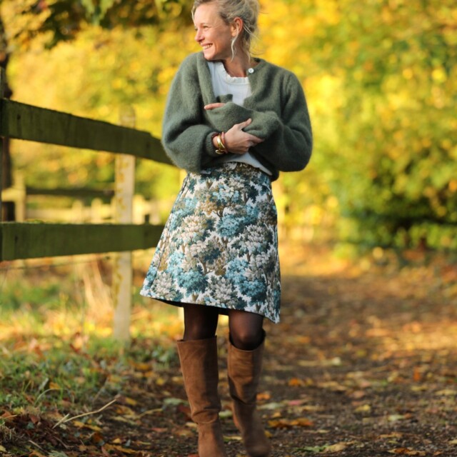 Quintessence - Jupe Maya - Jacquard Fleurs de givre