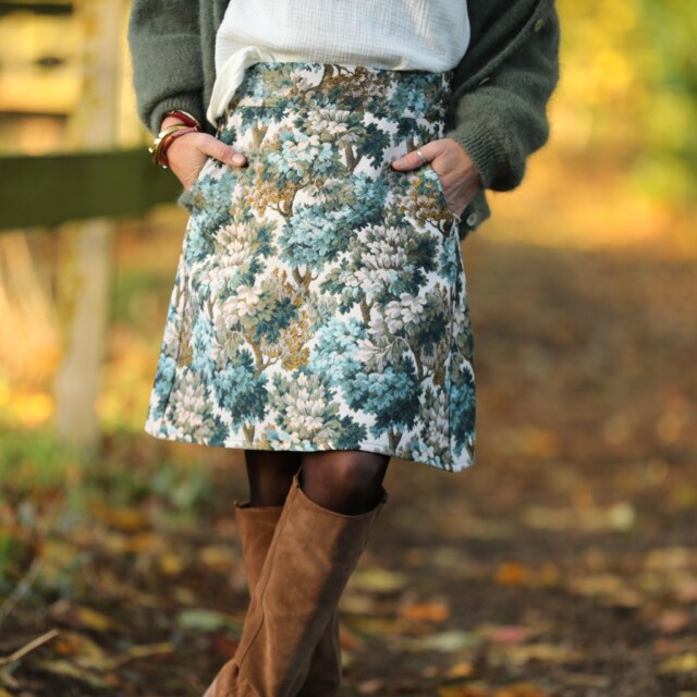 Quintessence - Jupe Maya - Jacquard Fleurs de givre