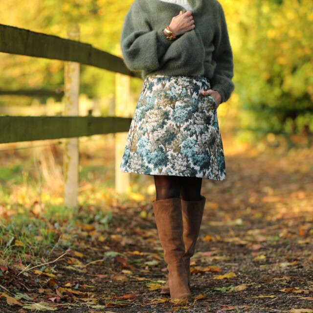 Quintessence - Jupe Maya - Jacquard Fleurs de givre