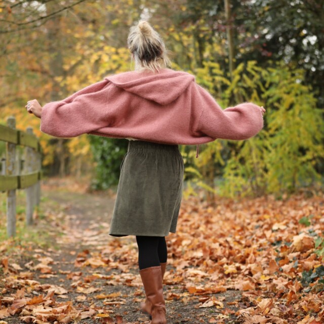 Quintessence - Jupe Maya - velours côtelé kaki