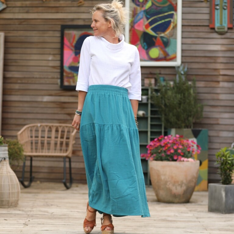 Quintessence - Jupe Sarah - double gaze de coton canard