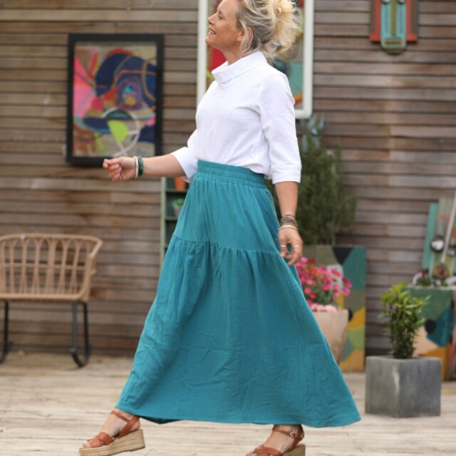 Quintessence - Jupe Sarah - double gaze de coton canard