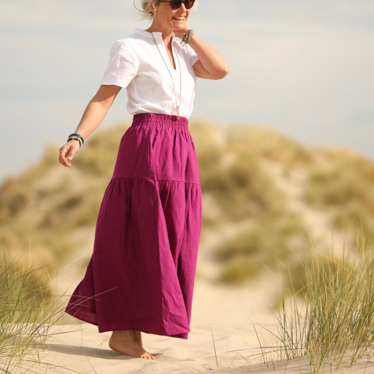 Quintessence - Jupe Sarah - lin bougainvillier