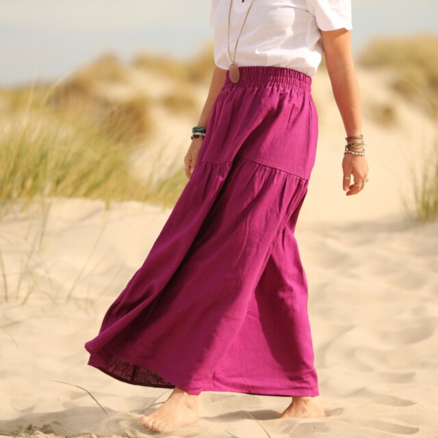 Quintessence - Jupe Sarah - lin bougainvillier