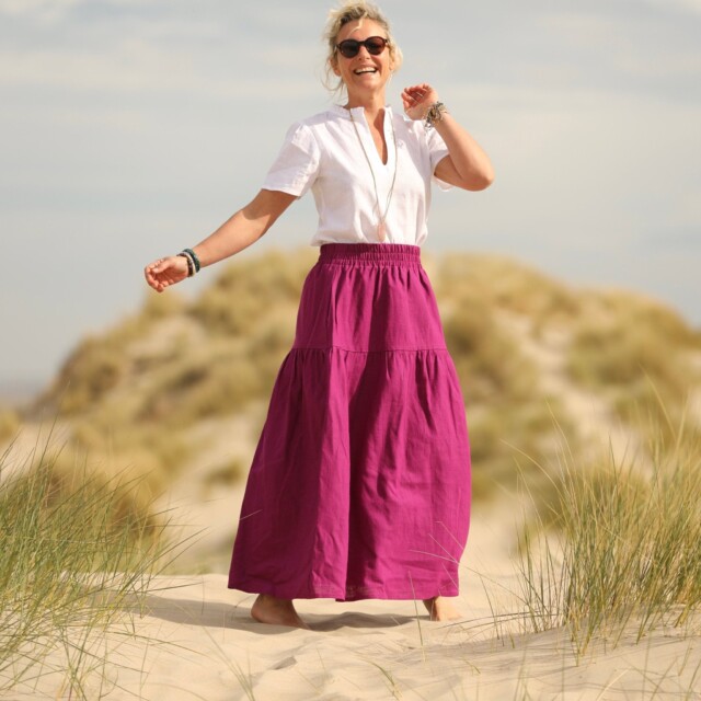 Quintessence - Jupe Sarah - lin bougainvillier