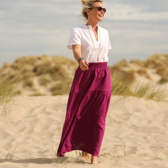 Quintessence - Jupe Sarah - lin bougainvillier