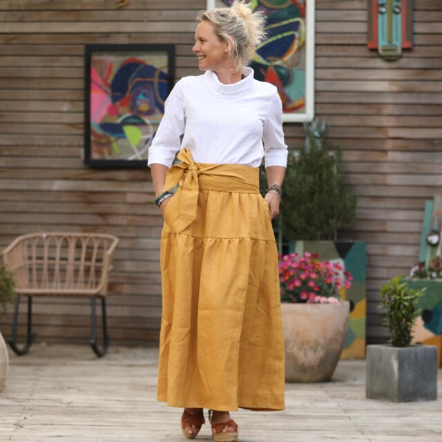Quintessence - Jupe Sarah - lin ocre