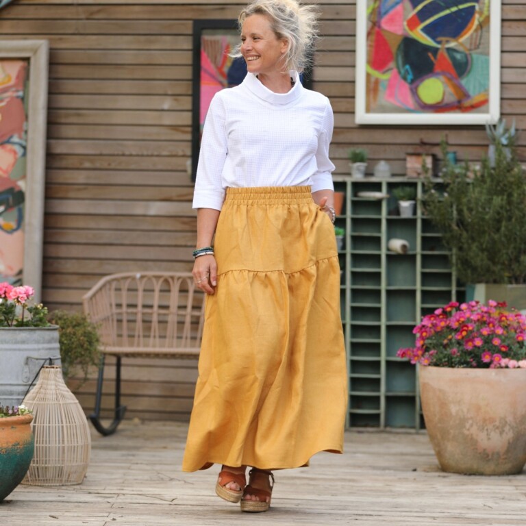 Quintessence - Jupe Sarah - lin ocre