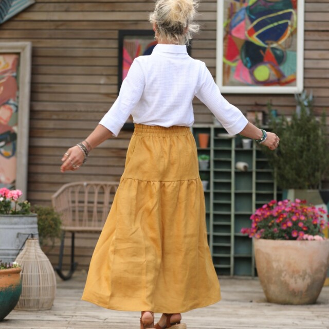 Quintessence - Jupe Sarah - lin ocre