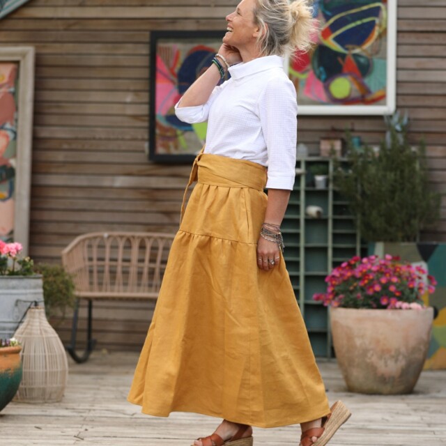 Quintessence - Jupe Sarah - lin ocre