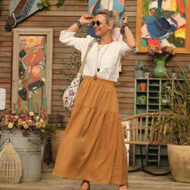 Quintessence - Jupe Sarah - lyocell camel