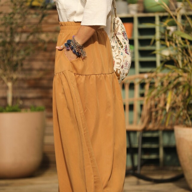 Quintessence - Jupe Sarah - lyocell camel