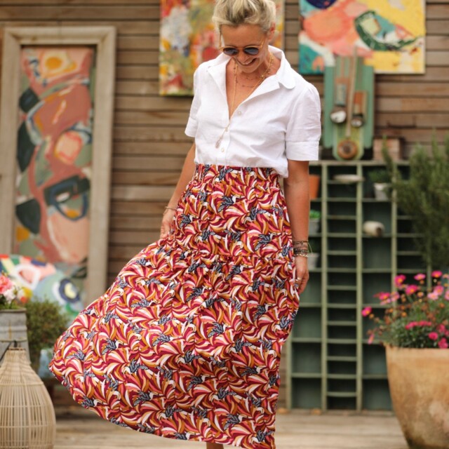 Quintessence - Jupe Sarah - viscose Crépuscule Amazonien