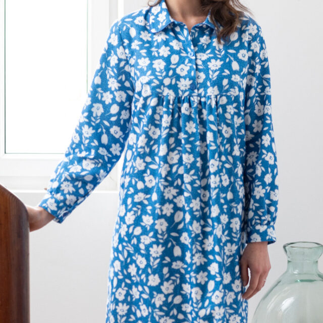 Maison Solfin - Chemise de nuit imprimés fleuris en coton Made in France| B.Solfin