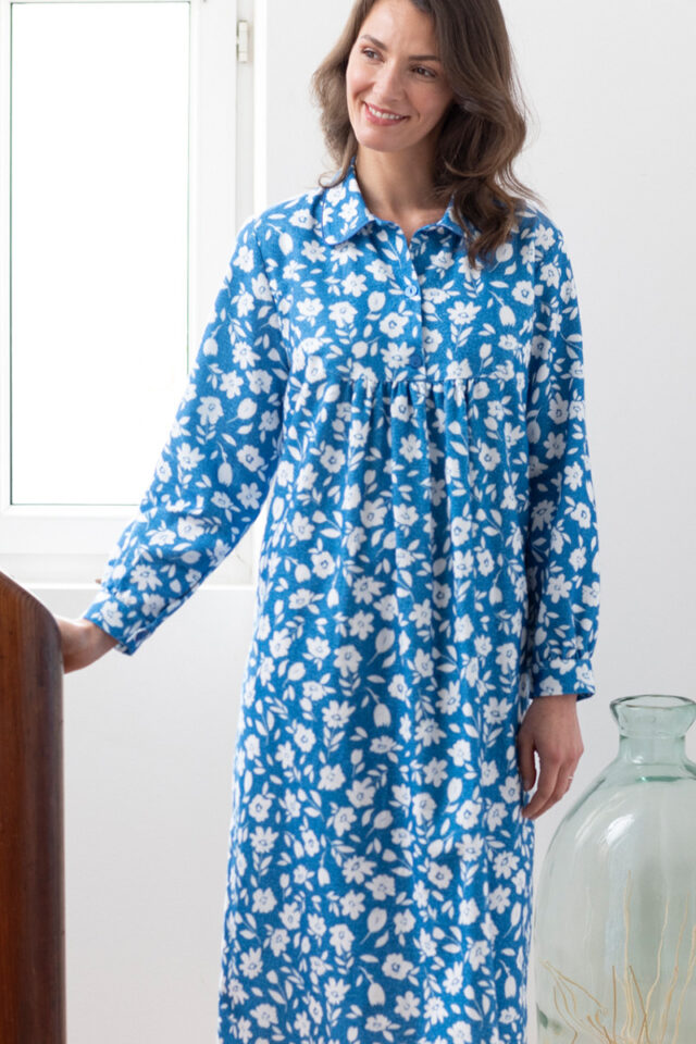 Maison Solfin - Chemise de nuit imprimés fleuris en coton Made in France| B.Solfin