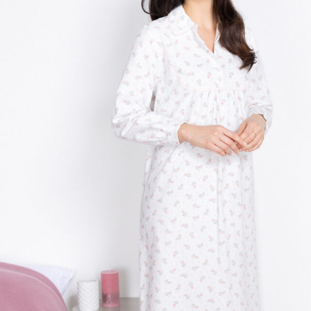 Maison Solfin - Chemise de nuit imprimés fleuris en coton Made in France| B.Solfin