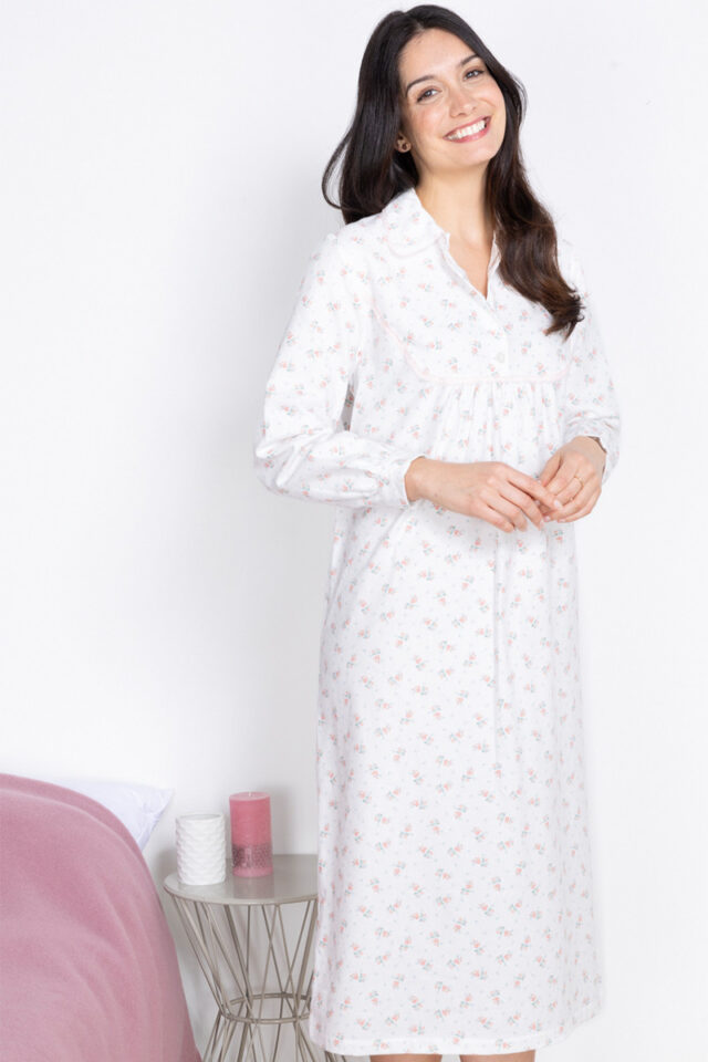 Maison Solfin - Chemise de nuit imprimés fleuris en coton Made in France| B.Solfin