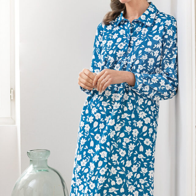 Maison Solfin - Chemise de nuit imprimés fleuris en coton Made in France| B.Solfin