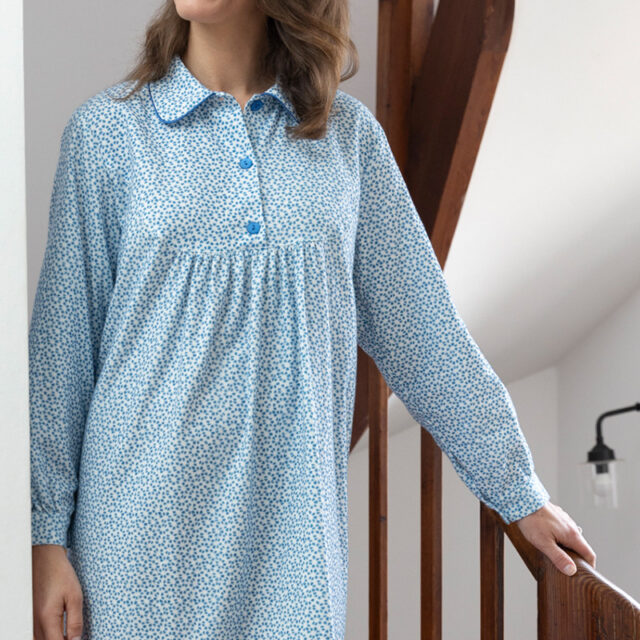 Maison Solfin - Chemise de nuit imprimés fleuris en coton Made in France| B.Solfin
