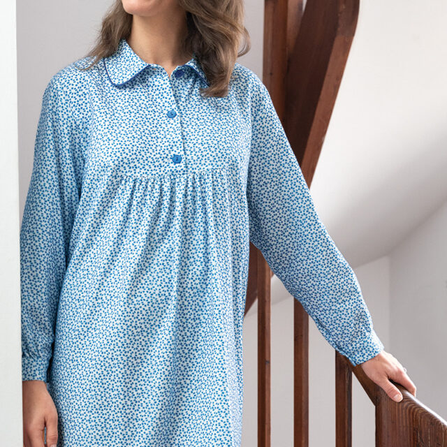 Maison Solfin - Chemise de nuit imprimés fleuris en coton Made in France| B.Solfin