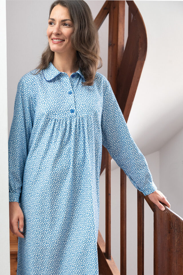 Maison Solfin - Chemise de nuit imprimés fleuris en coton Made in France| B.Solfin