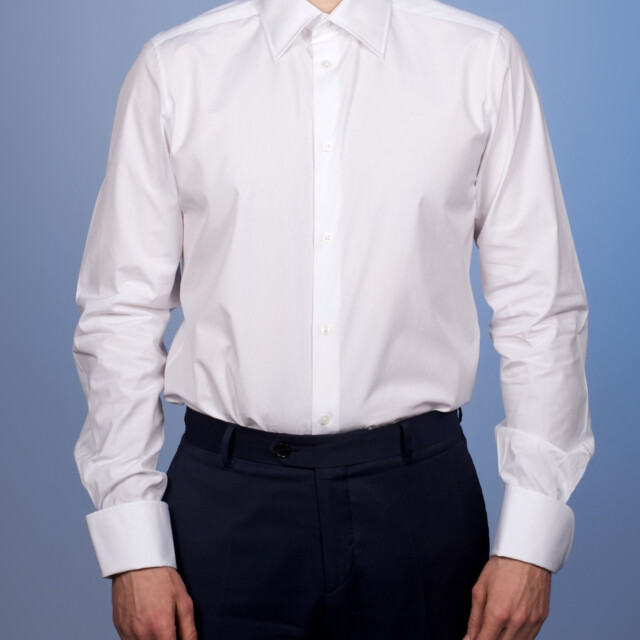 - Chemise Virtuose Blanche - Col Français & Poignets Napolitains