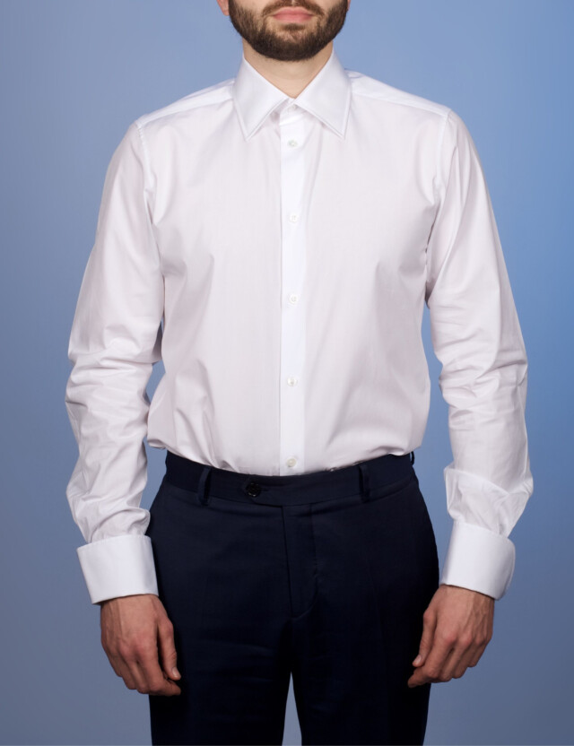 - Chemise Virtuose Blanche - Col Français & Poignets Napolitains