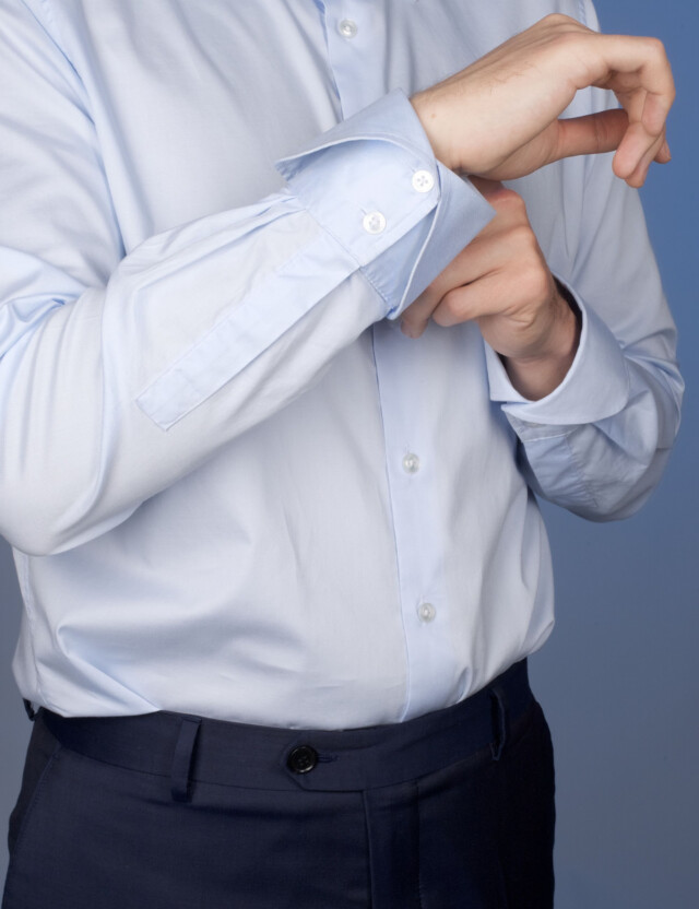 - Chemise Virtuose Bleu Ciel - Col Français & Poignets Napolitains