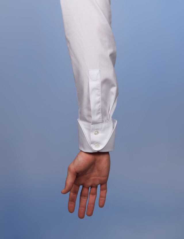 - Chemise Virtuose Bleu Ciel/Blanche - Col Français & Poignets Napolitains