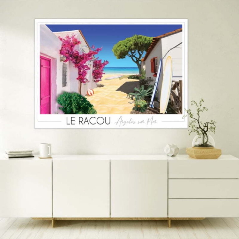 Foliove - Affiche Plage du Racou - Argelès sur Mer