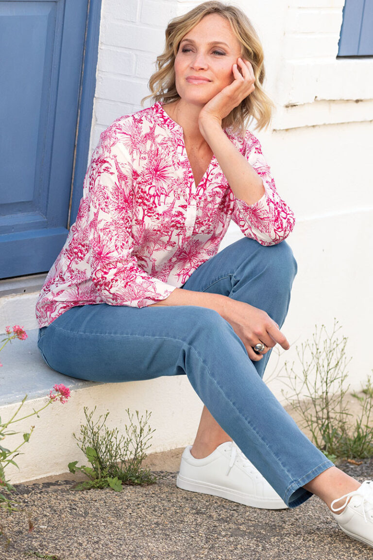 Maison Solfin - Chemisier imprimé esprit toile de Jouy Made in France| B.Solfin