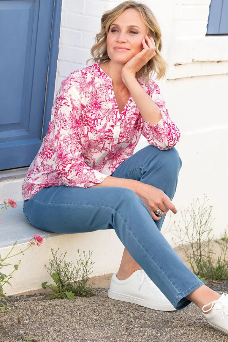 Maison Solfin - Chemisier imprimé esprit toile de Jouy Made in France| B.Solfin