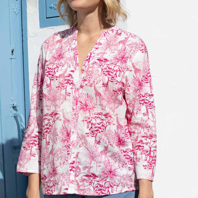 Maison Solfin - Chemisier imprimé esprit toile de Jouy Made in France| B.Solfin