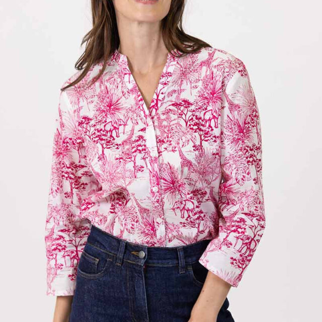 Maison Solfin - Chemisier imprimé esprit toile de Jouy Made in France| B.Solfin