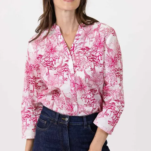 Maison Solfin - Chemisier imprimé esprit toile de Jouy Made in France| B.Solfin