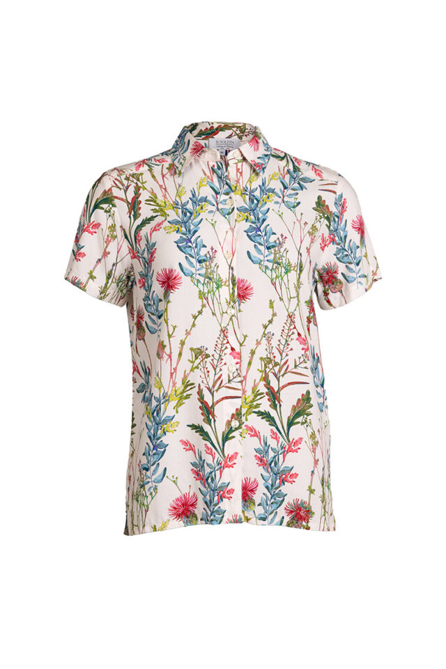 Maison Solfin - Chemisier manches courtes 100% viscose Made in France| B.Solfin