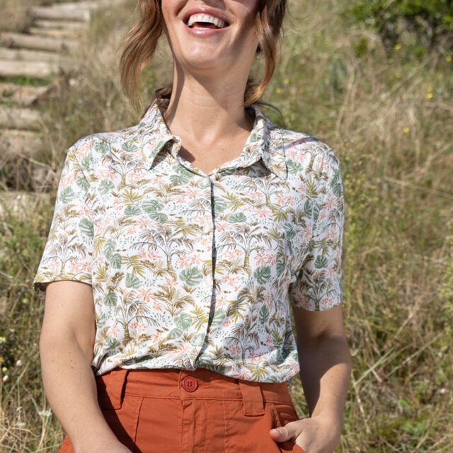 Maison Solfin - Chemisier à fleurs en maille Made in France| B.Solfin