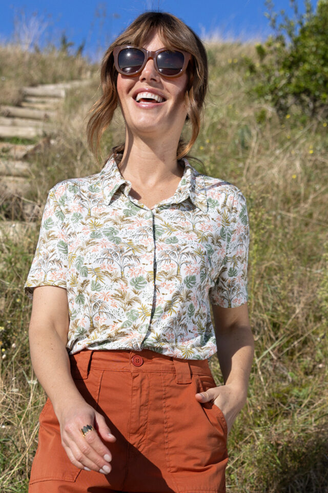 Maison Solfin - Chemisier à fleurs en maille Made in France| B.Solfin