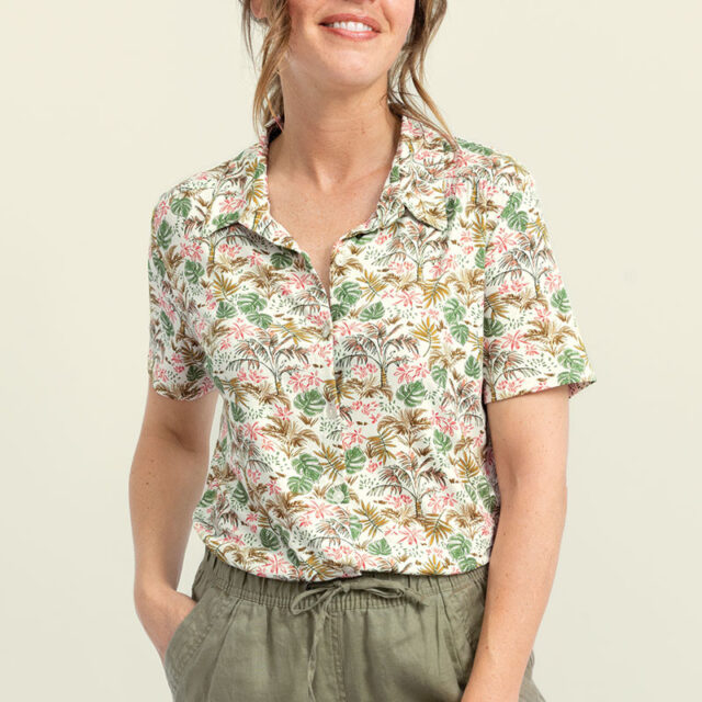 Maison Solfin - Chemisier à fleurs en maille Made in France| B.Solfin