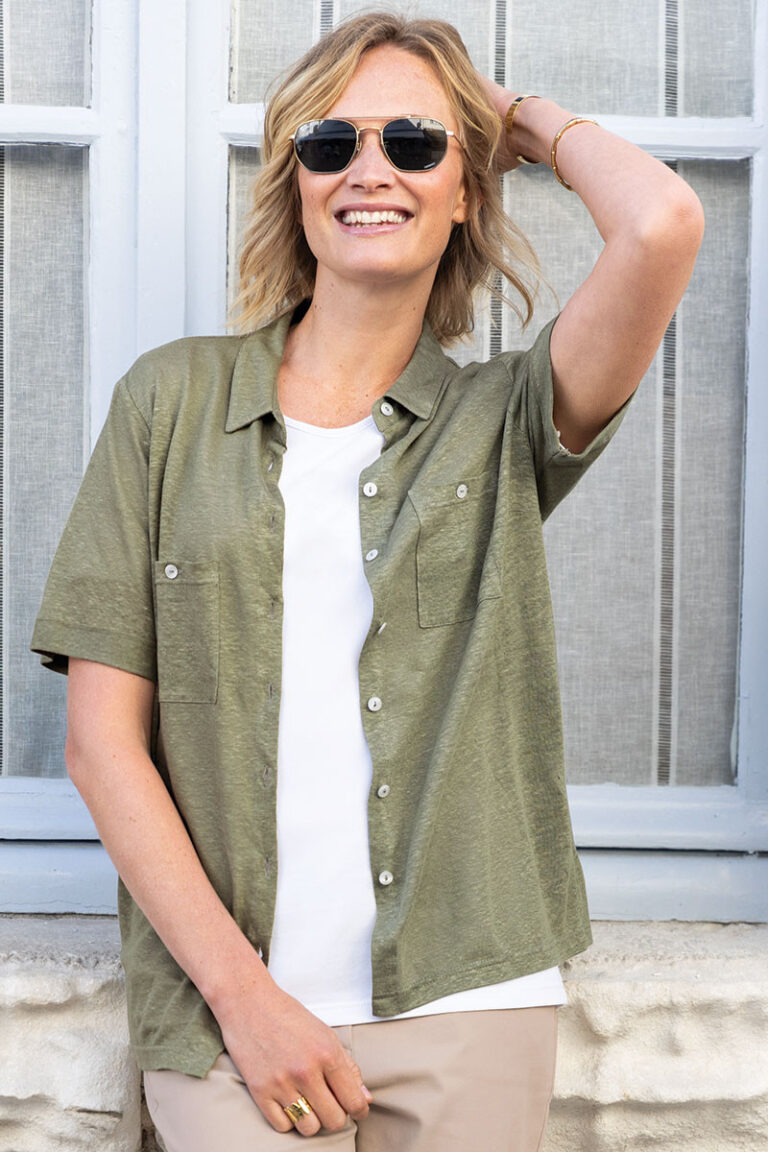 Maison Solfin - Chemisier maille en lin Made in France| B.Solfin