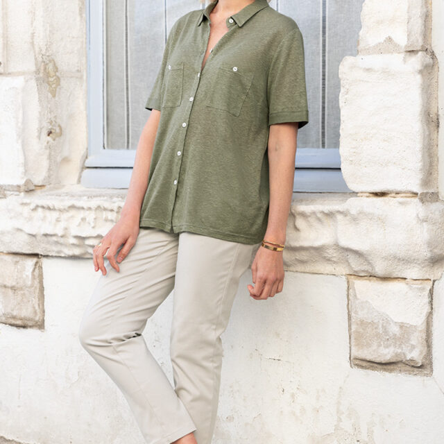 Maison Solfin - Chemisier maille en lin Made in France| B.Solfin