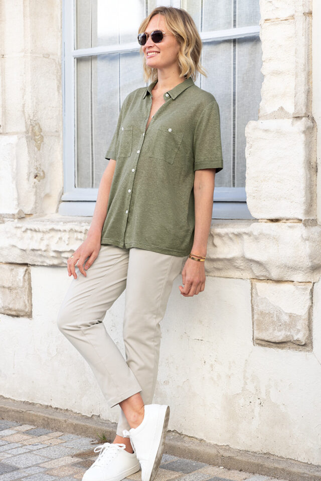 Maison Solfin - Chemisier maille en lin Made in France| B.Solfin