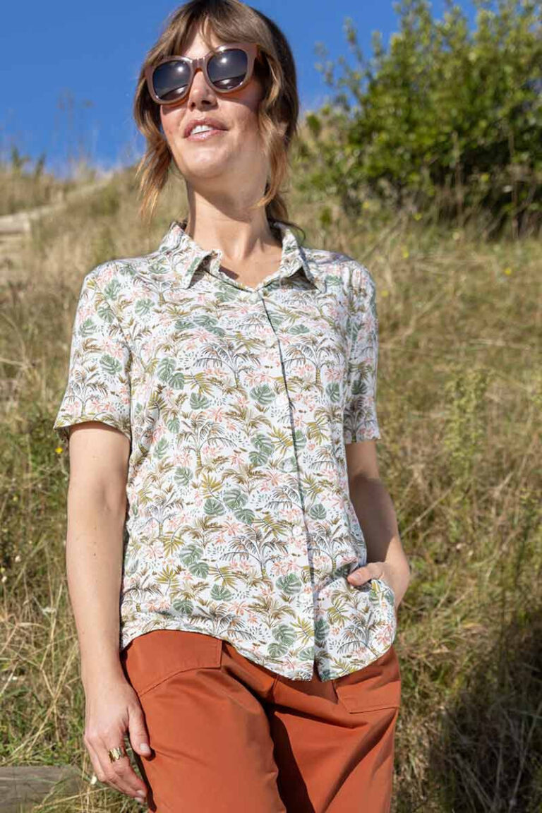 Maison Solfin - Chemisier à fleurs en maille Made in France| B.Solfin