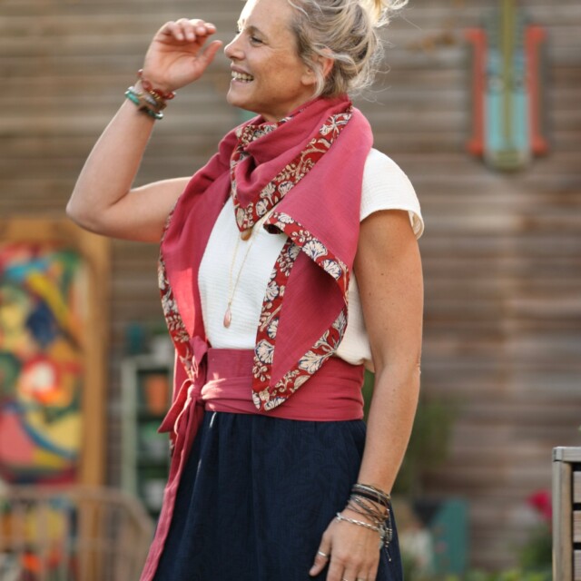 Quintessence - Le foulard Calista Grenat/Rani