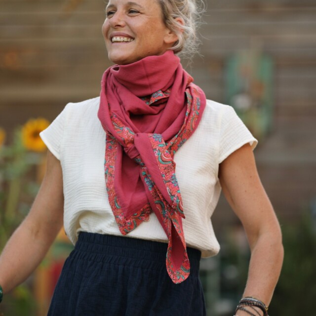 Quintessence - Le foulard Calista Grenat/Rani