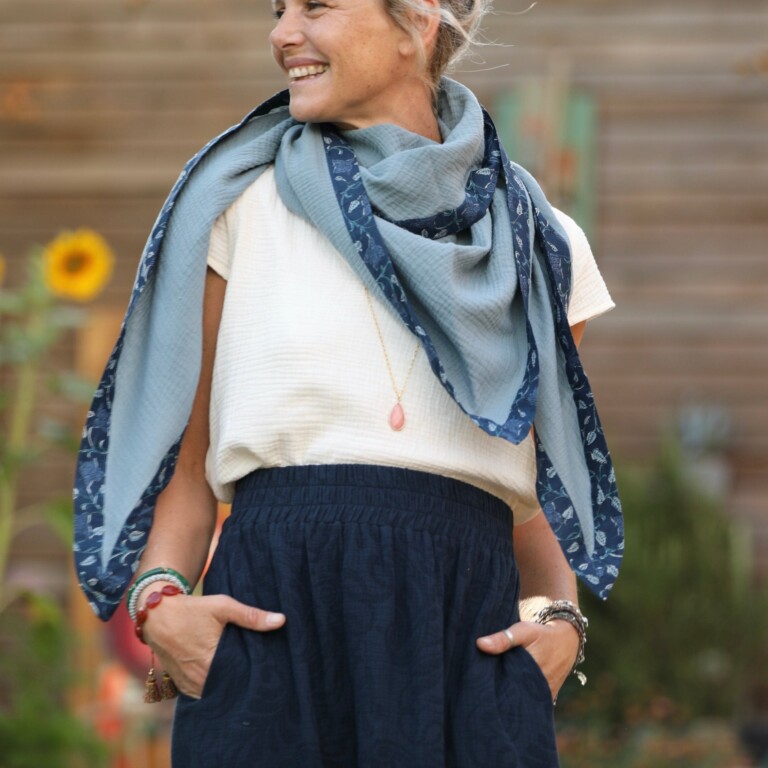 Quintessence - Le foulard Calista Navy / Océan